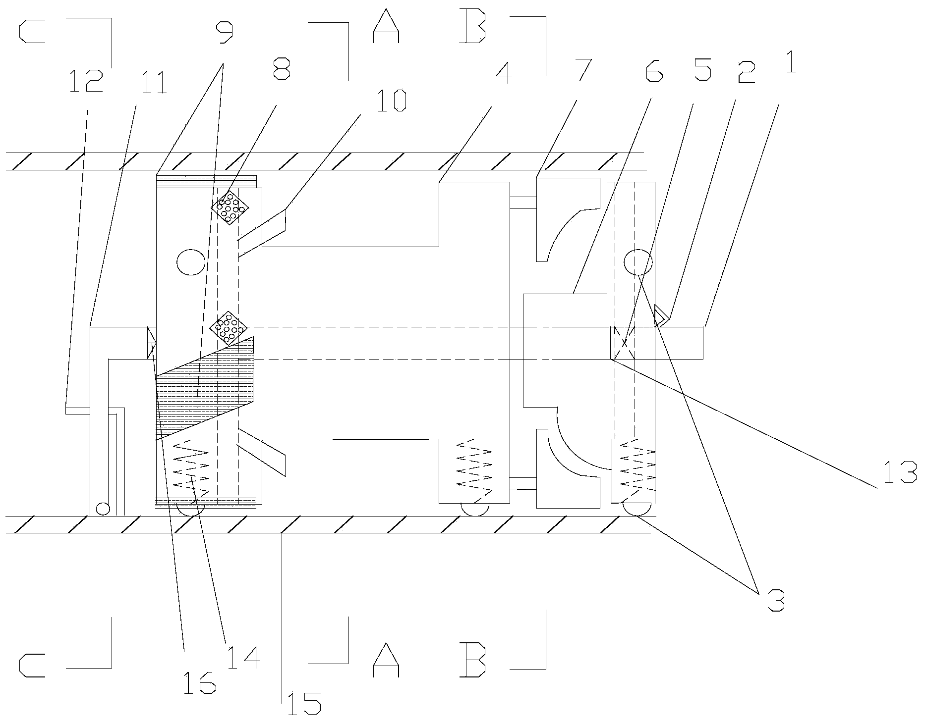 Self-rotating pipeline cleaning device