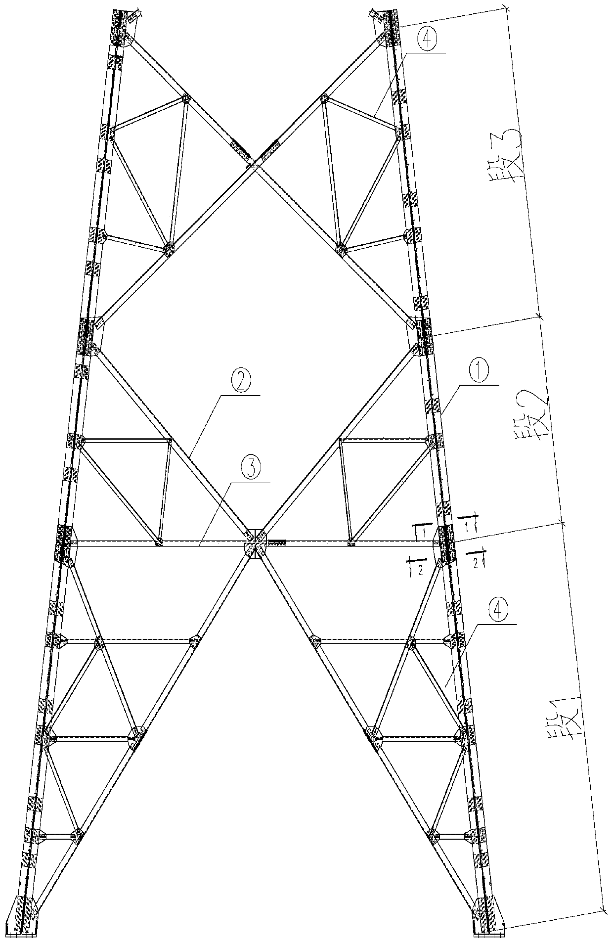 A transmission tower angle steel connection node