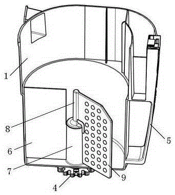 Dust bucket with variable speed compression structure