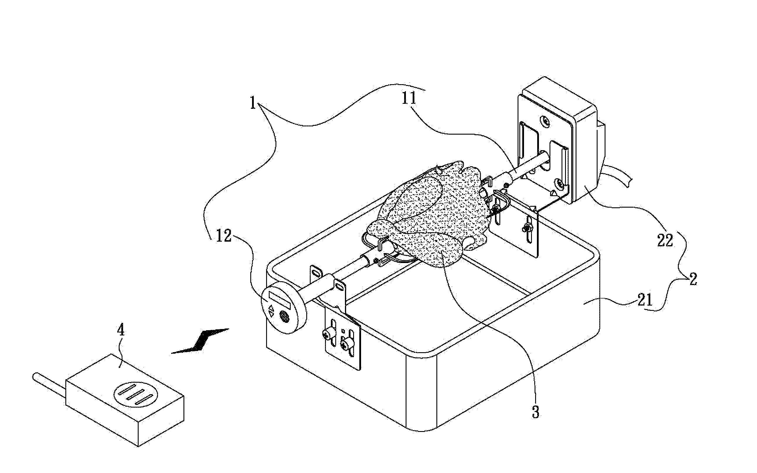 Barbecue spit with temperature probe