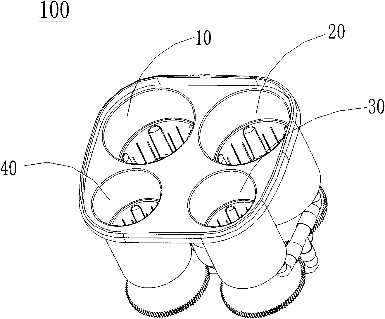 Multi-barrel washing machine