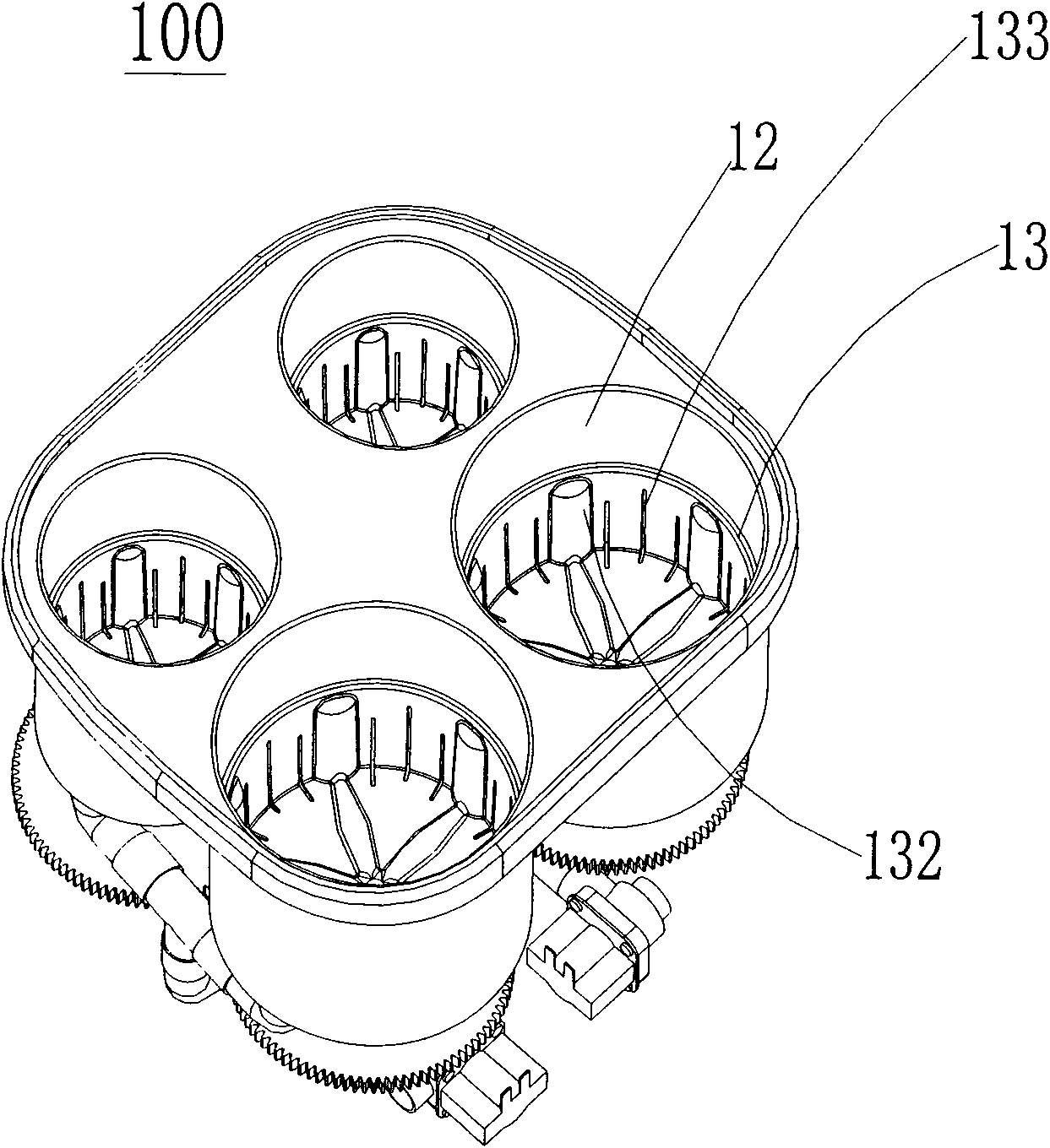 Multi-barrel washing machine