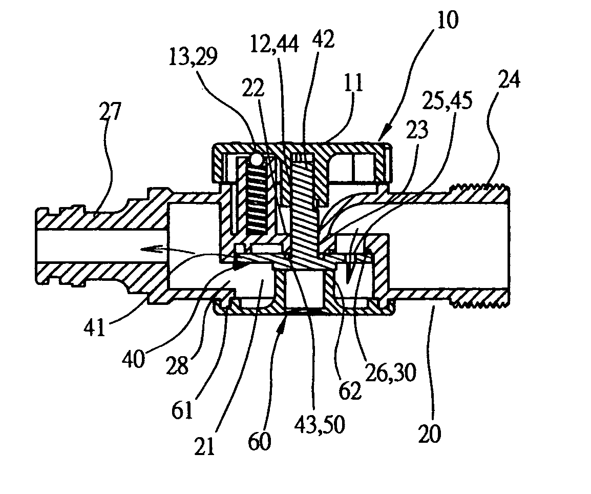 Flow control valve for gardening pipe