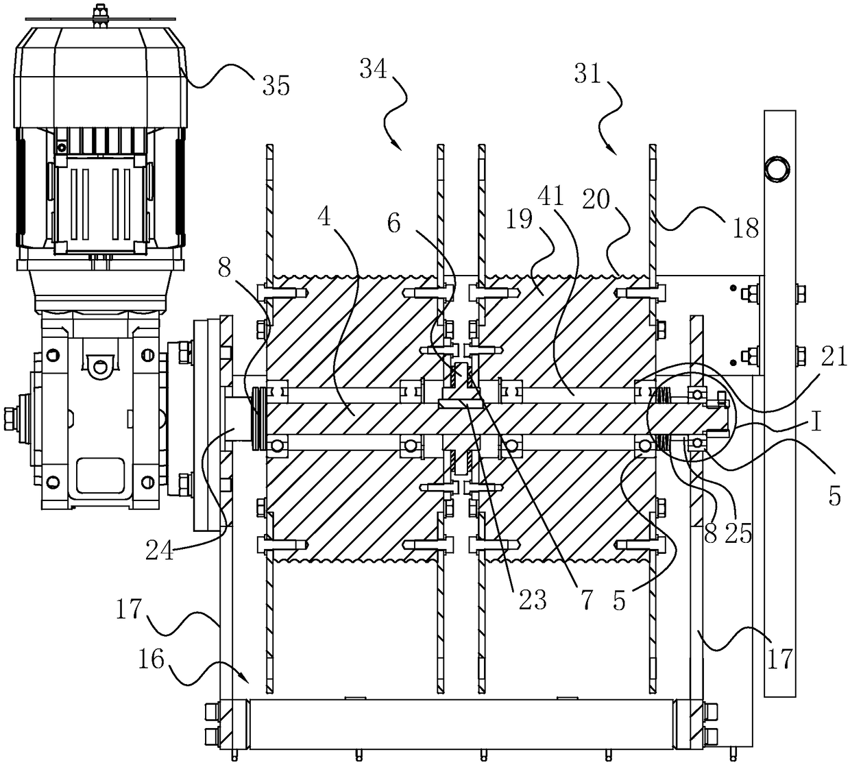 Winding drum device for lifting hanging basket equipment