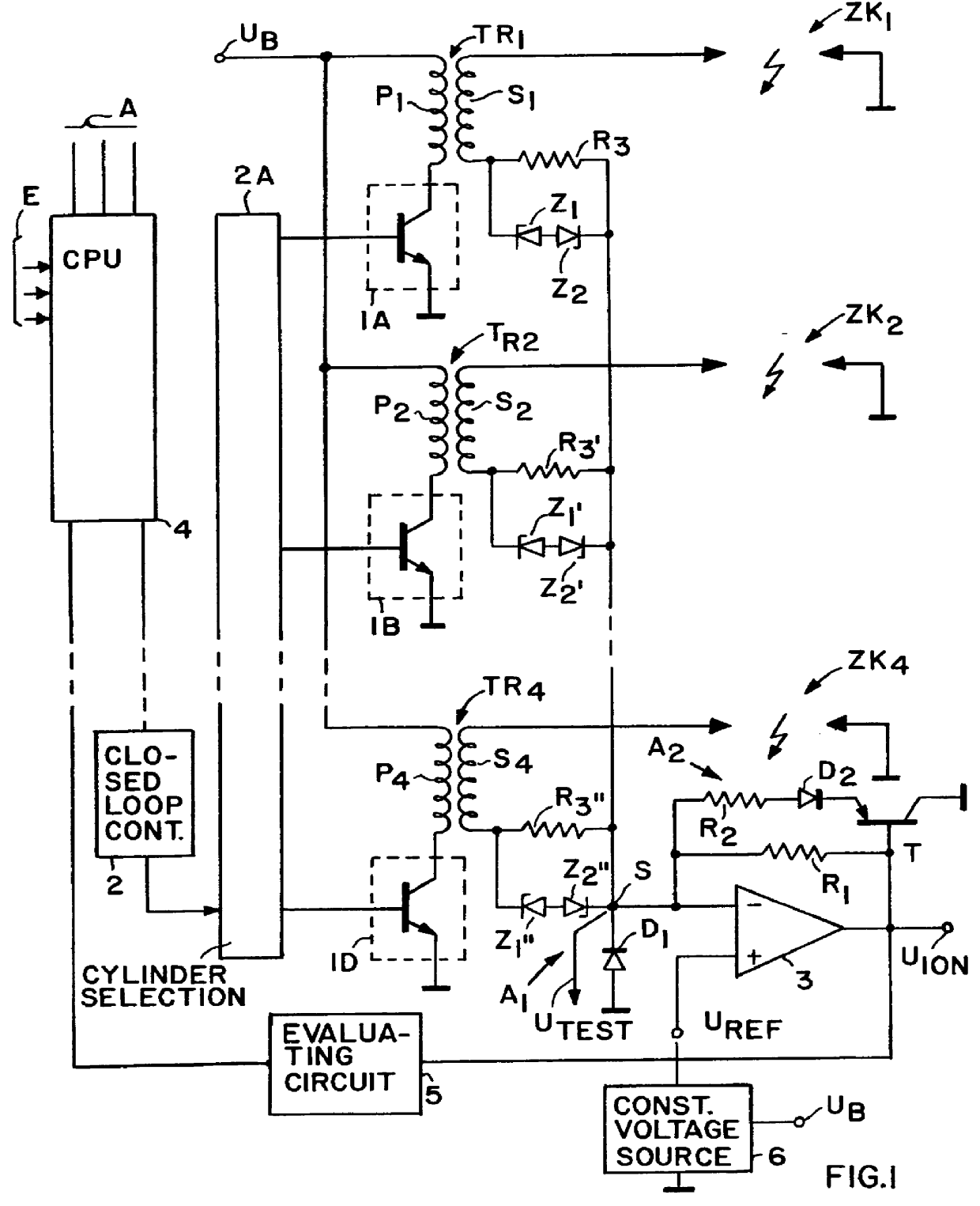 Circuit arrangement for measuring an ion current in a combustion chamber of an internal combustion engine