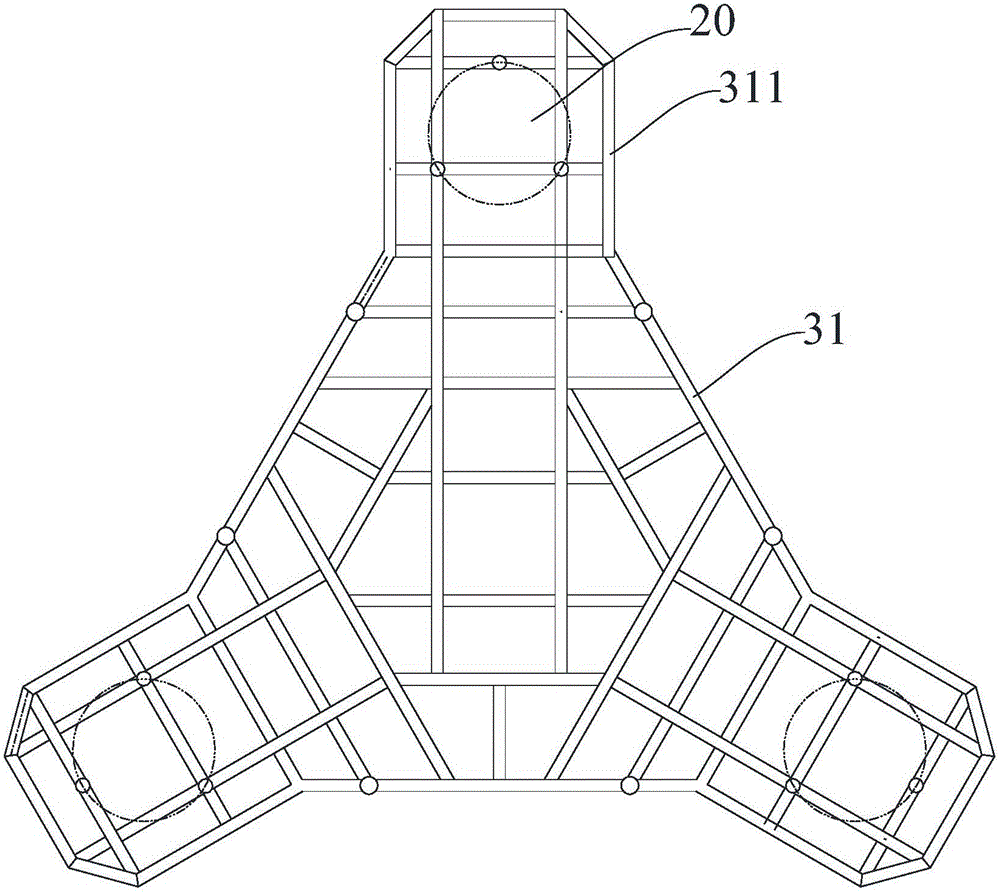 Three-stand-column floating platform