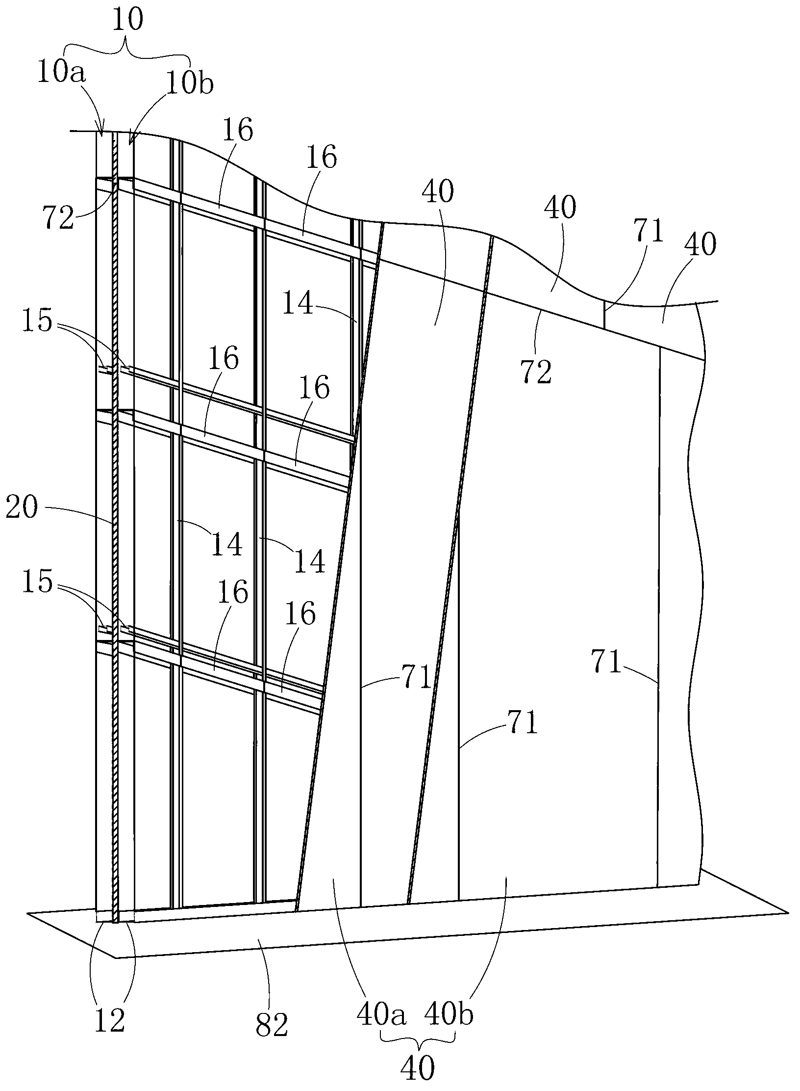 Double-layer light-steel-keel sound-insulating wall and construction method thereof