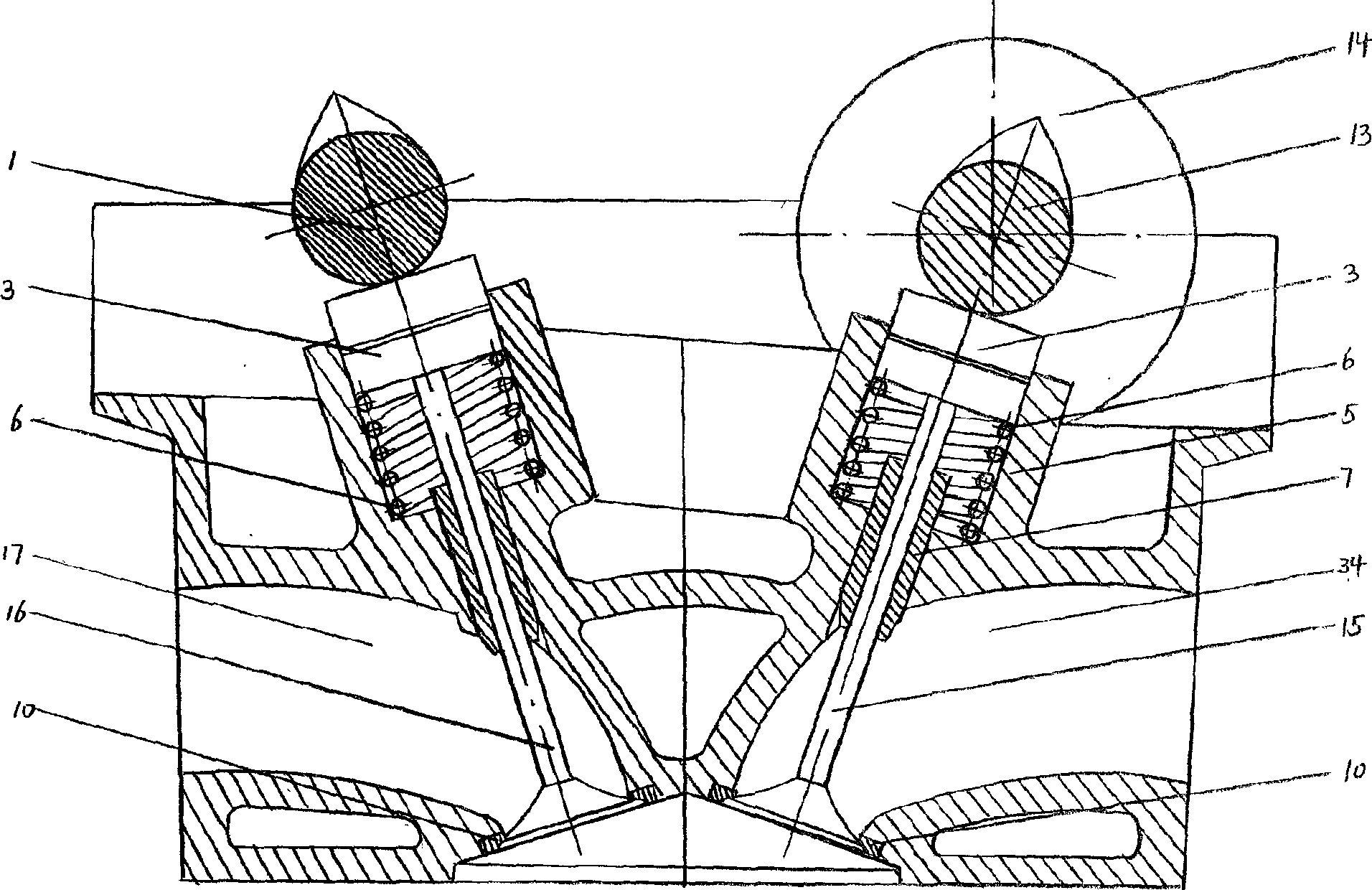 Continously variable valve timing valve actuating mechanism piston IC engine