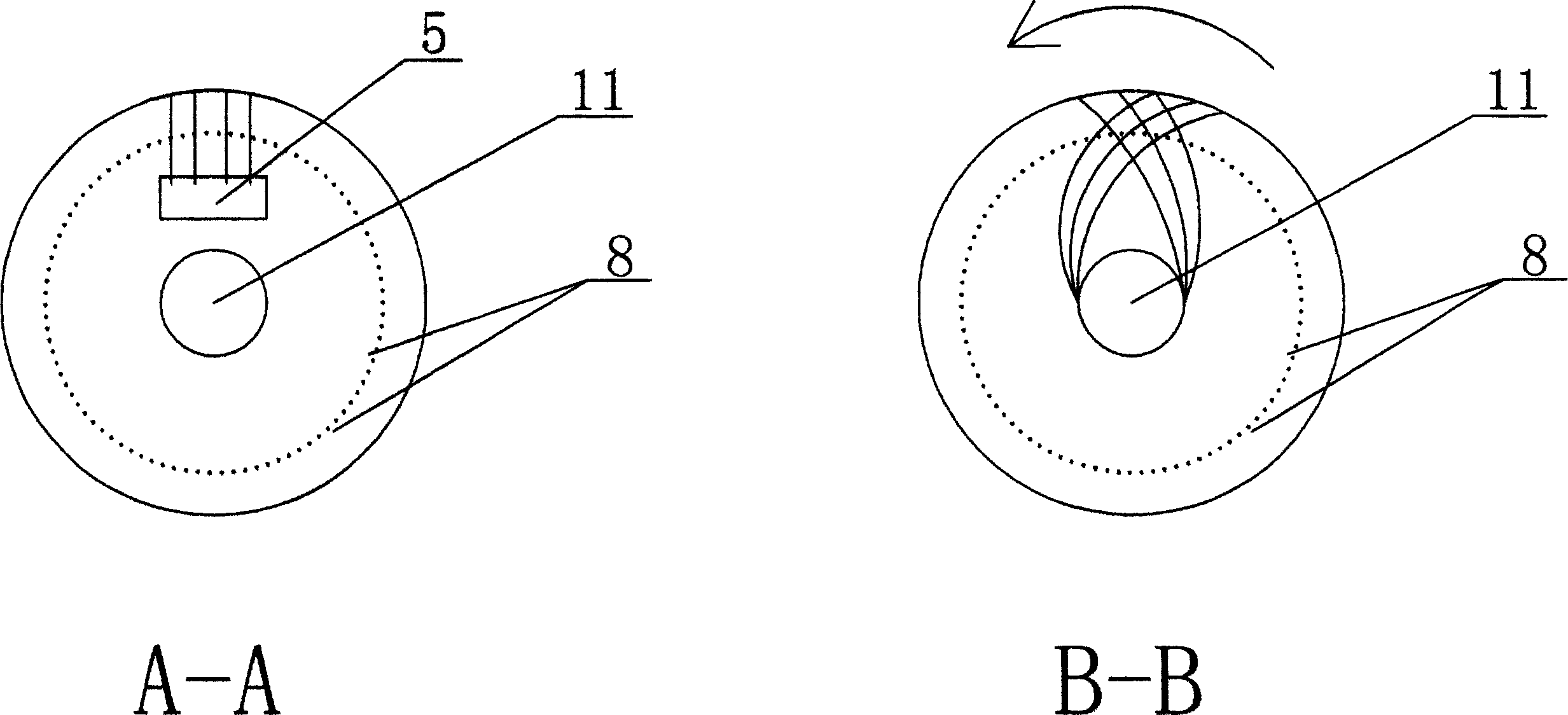 Continuous axial fiber arrangement method and its equipment