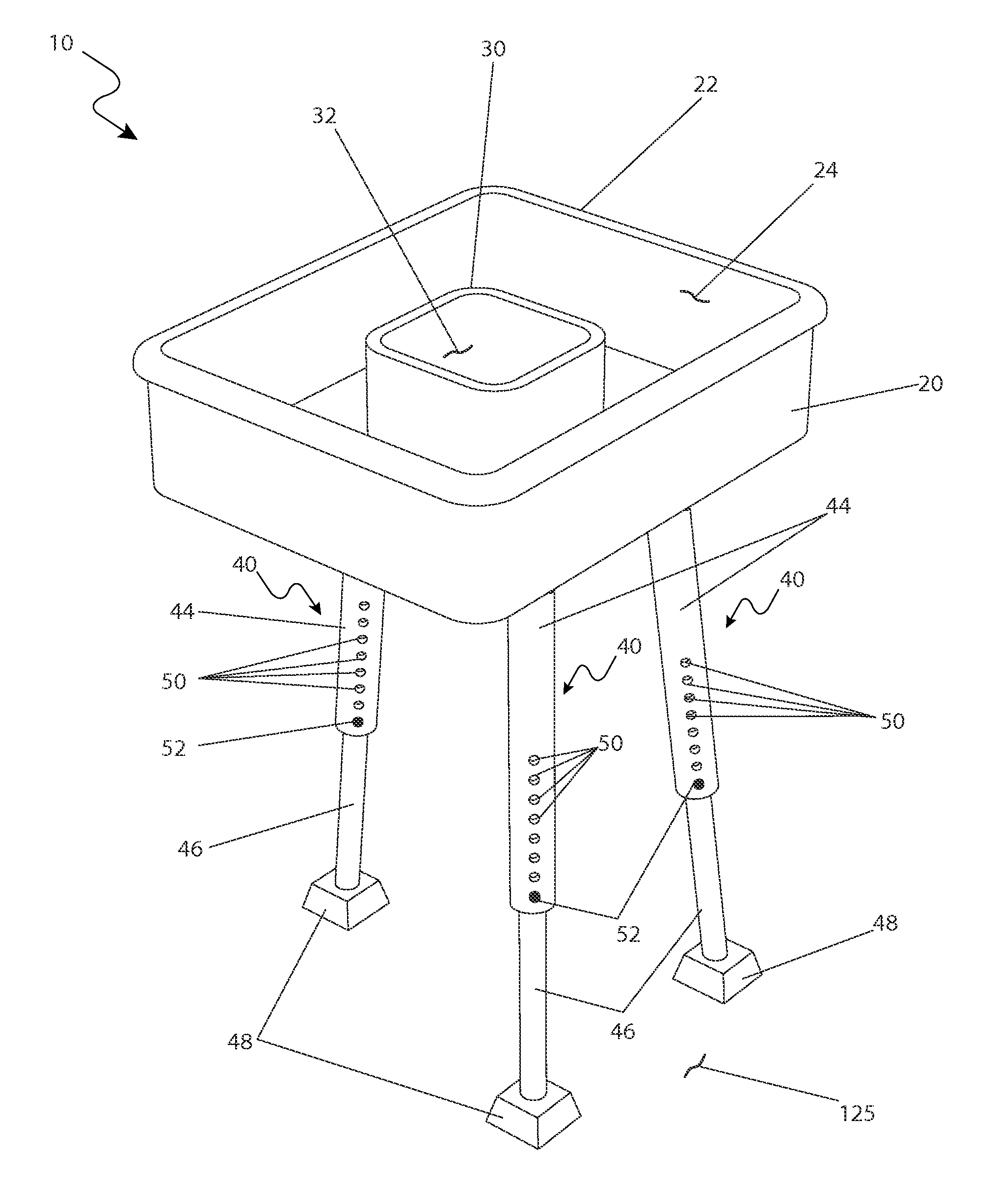 Planter with adjustable legs