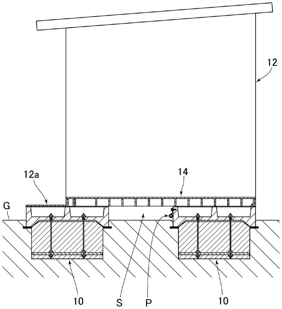 Concrete foundation structure and its construction method