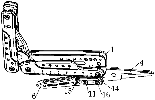 Shear handle locking structure of multifunctional tool clamp