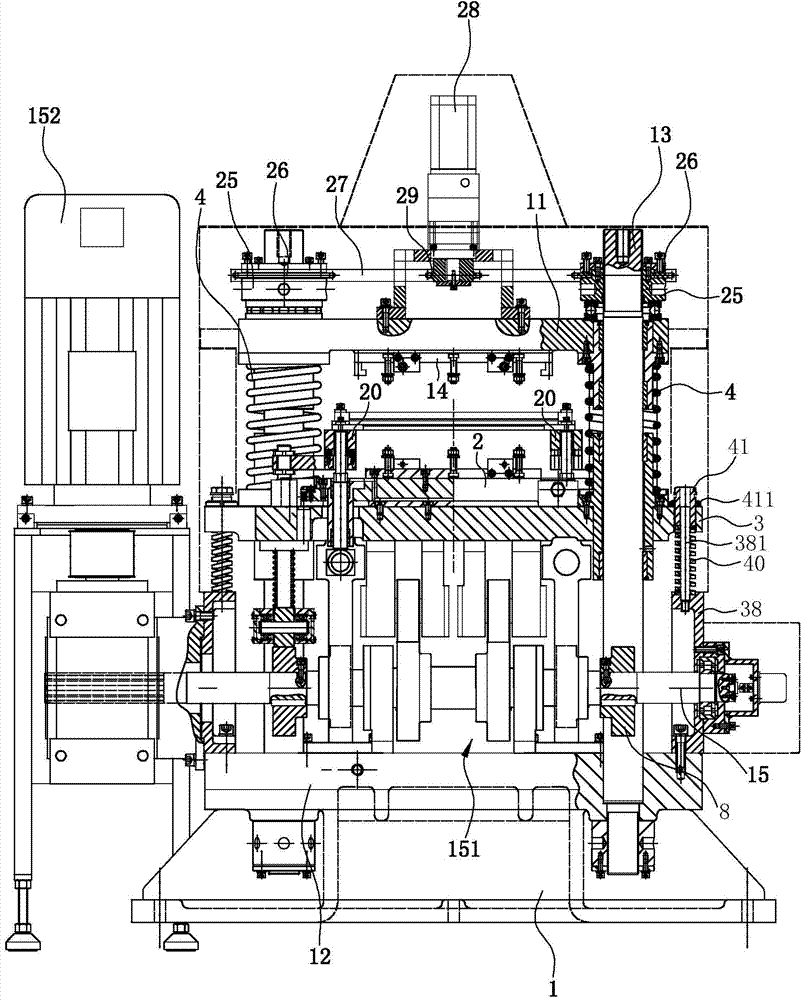 Upper die fixed type fin forming machine