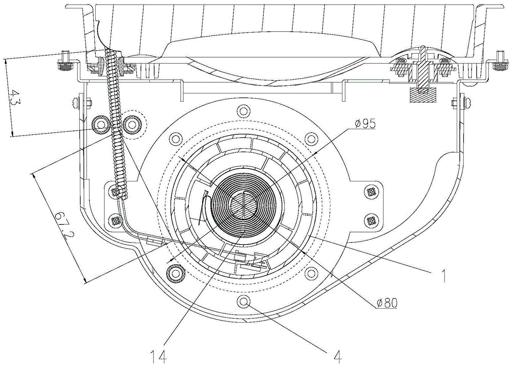 Take-up structure Microphone wire winding and automatic reset structure