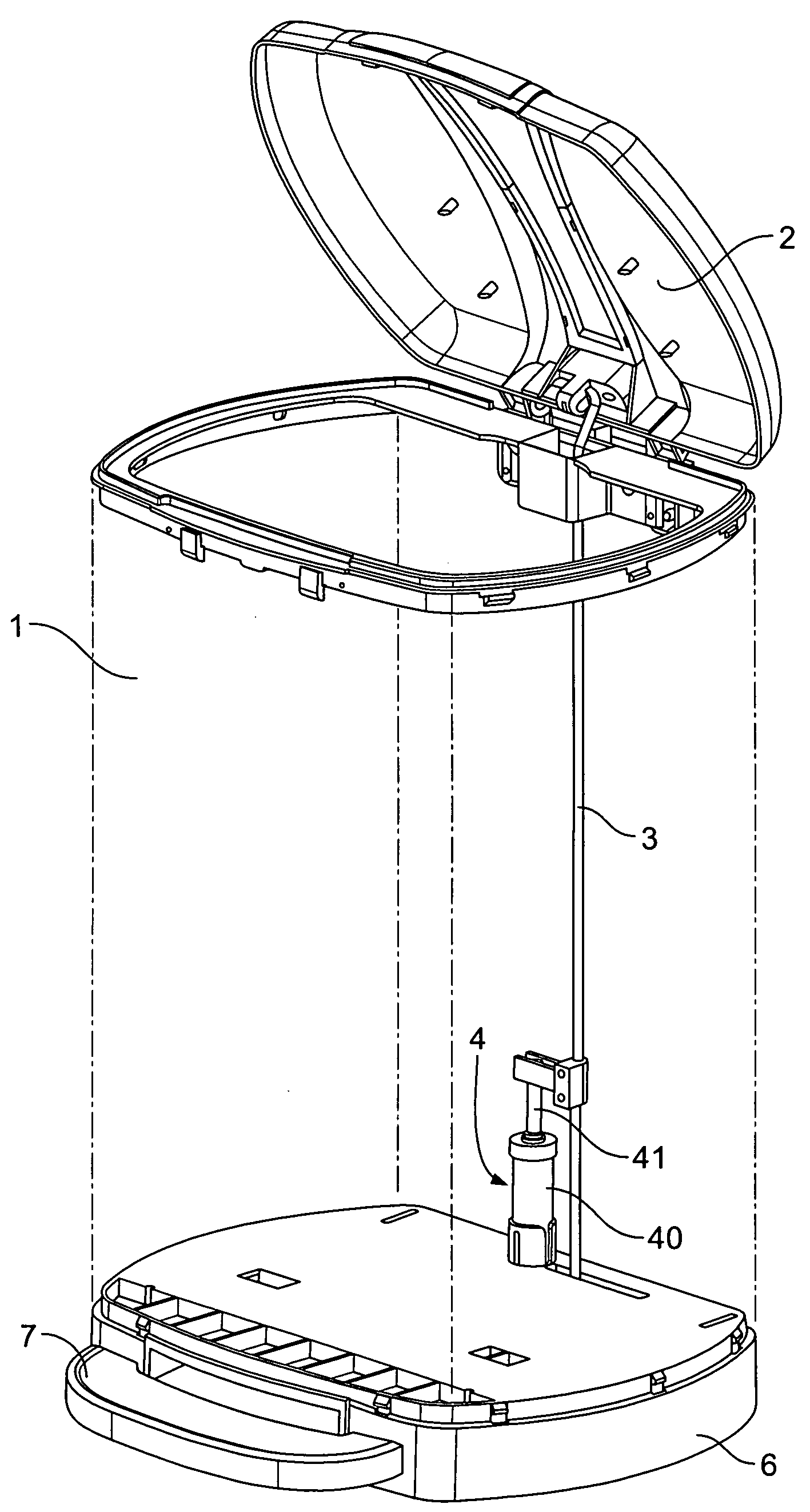 Trashcan with hydraulic lid deceleration