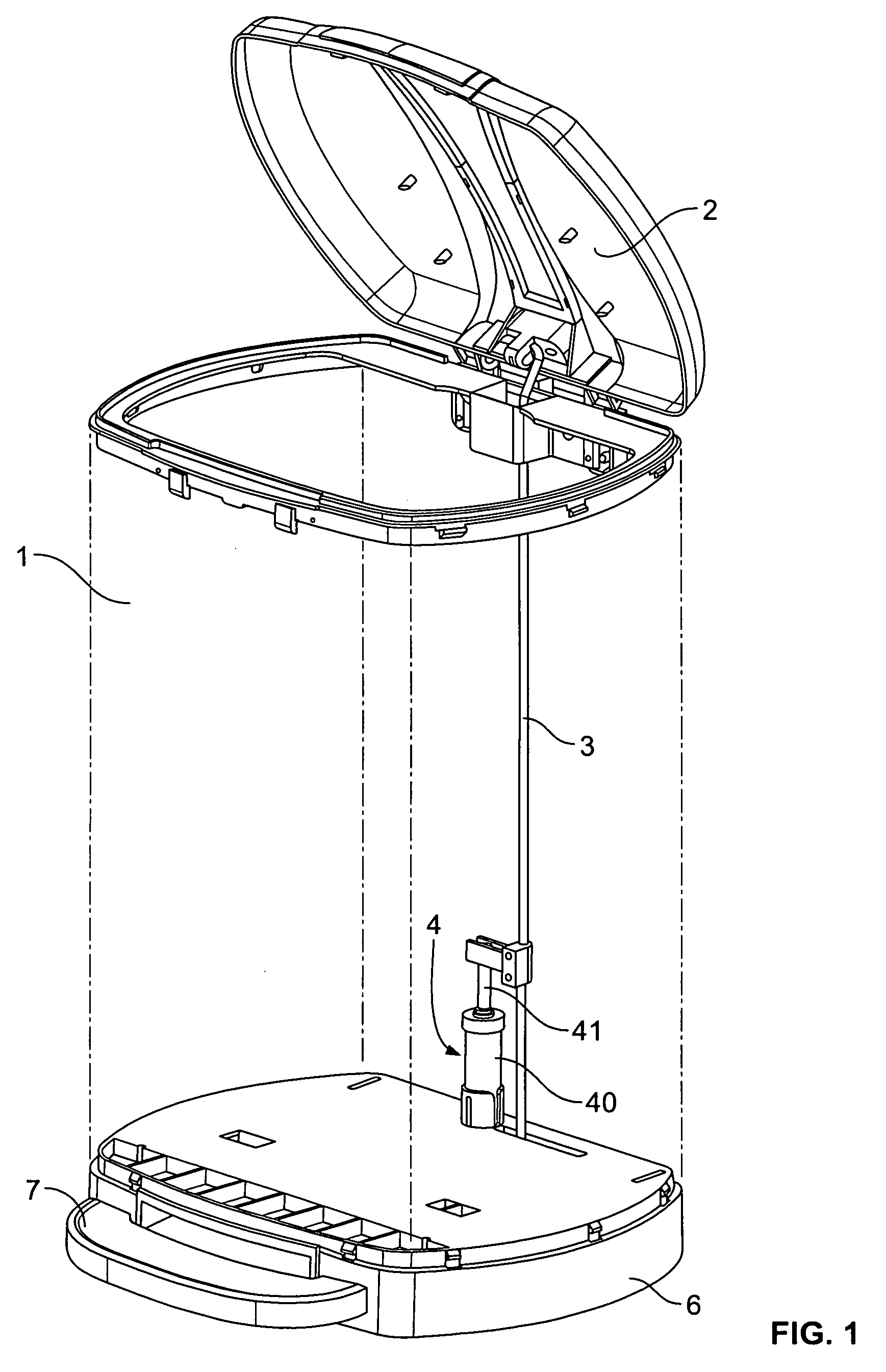 Trashcan with hydraulic lid deceleration