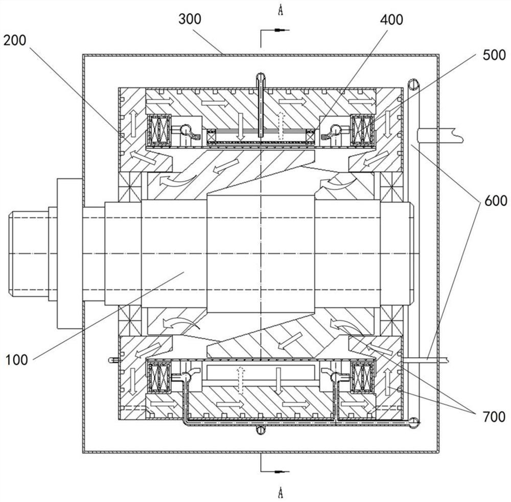 Full-superconducting claw-pole motor adopting liquid hydrogen spray cooling