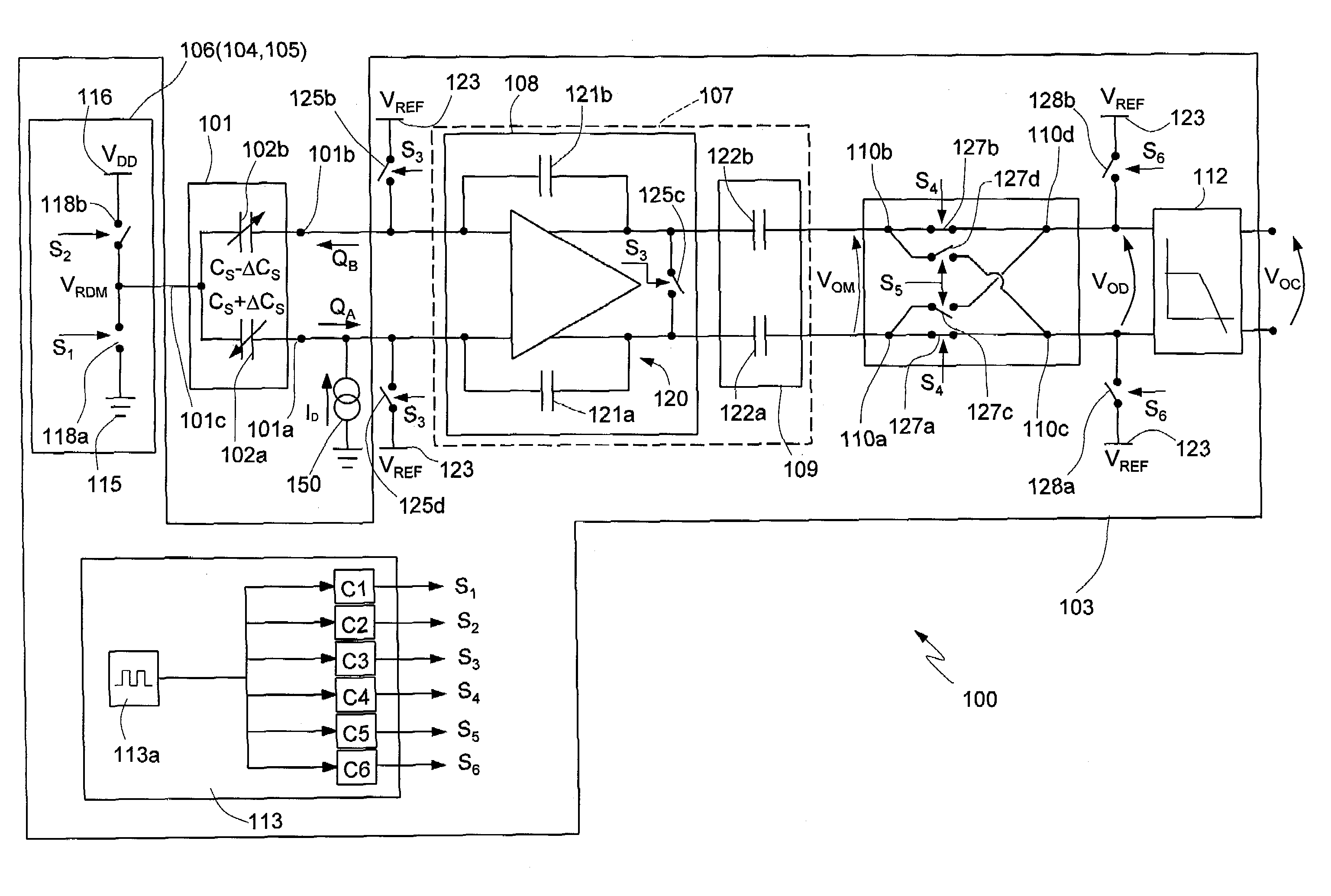 Device and method for reading a capacitive sensor, in particular of a micro-electromechanical type