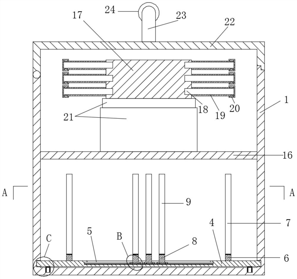 Wire harness storing device