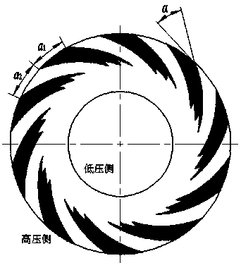 A mechanical seal ring with multi-serrated spiral grooves