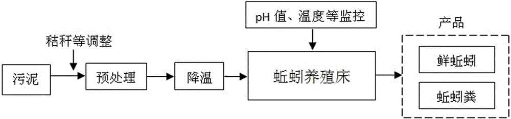 Method for treating sludge in vermiculture