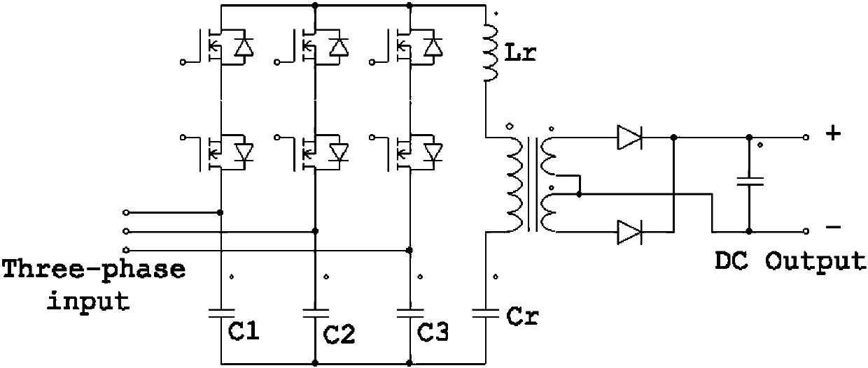 Single-stage isolation type three-phase PFC converter and control method therefor