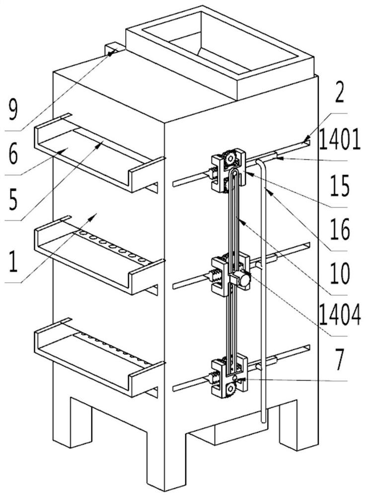 Graded filtering device with anti-blocking function