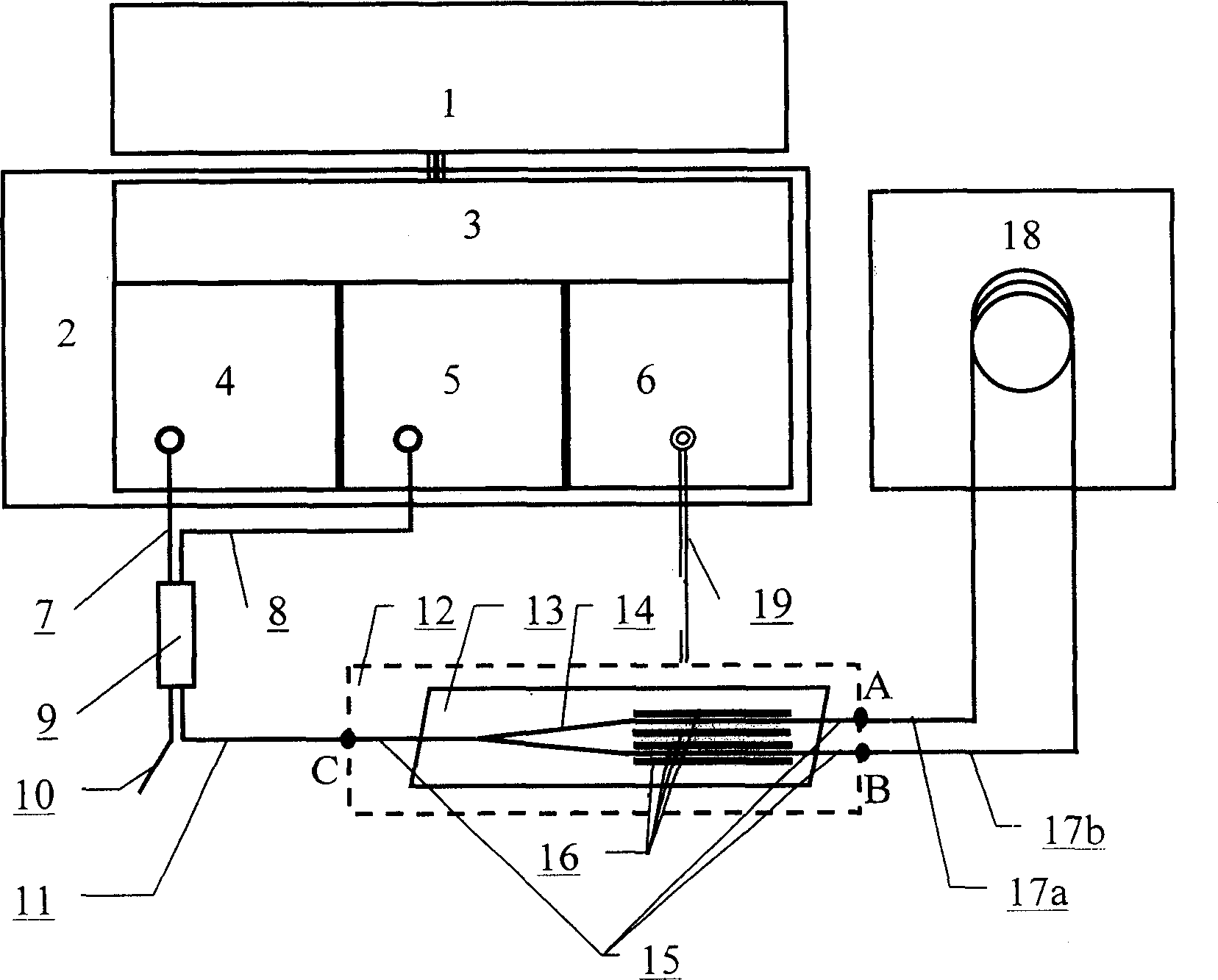 Semi-wave voltage test method and device for Y-waveguide modulator