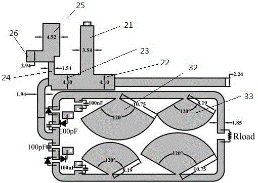 Dual frequency impedance matching based microstrip rectifier circuit