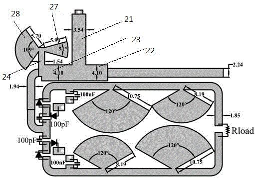 Dual frequency impedance matching based microstrip rectifier circuit