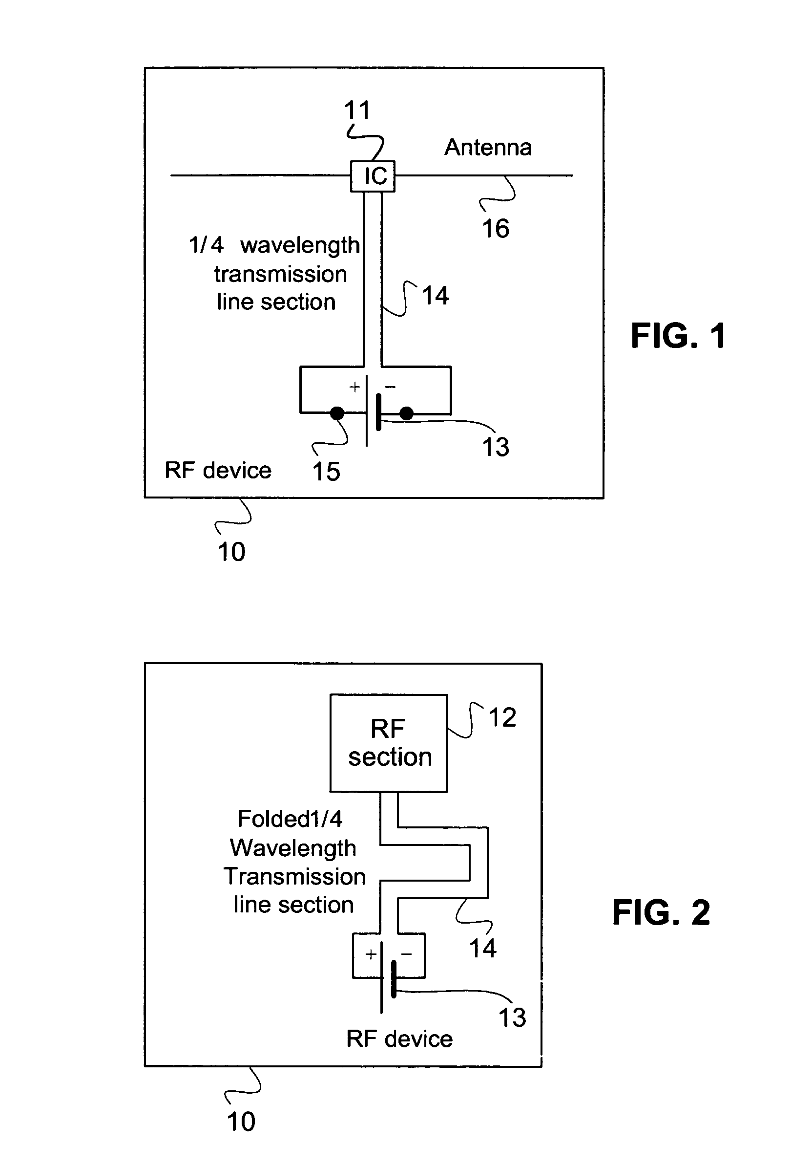 Method and circuit for providing RF isolation of a power source from an antenna and an RFID device employing such a circuit