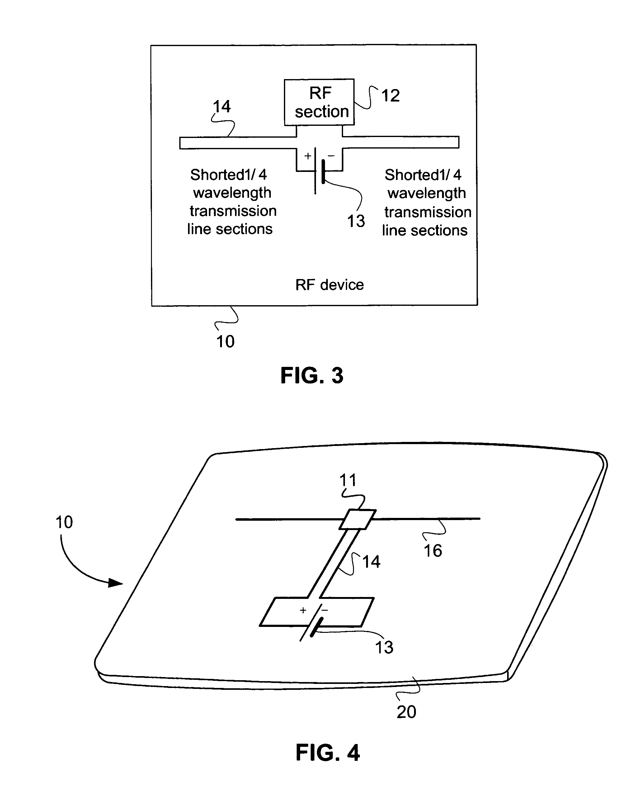 Method and circuit for providing RF isolation of a power source from an antenna and an RFID device employing such a circuit