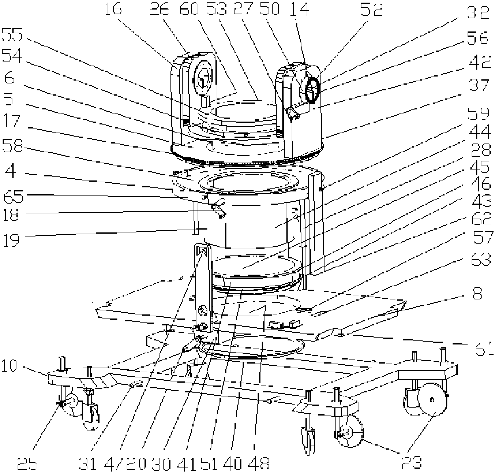 Center regulating rotary table for Helmholtz coil