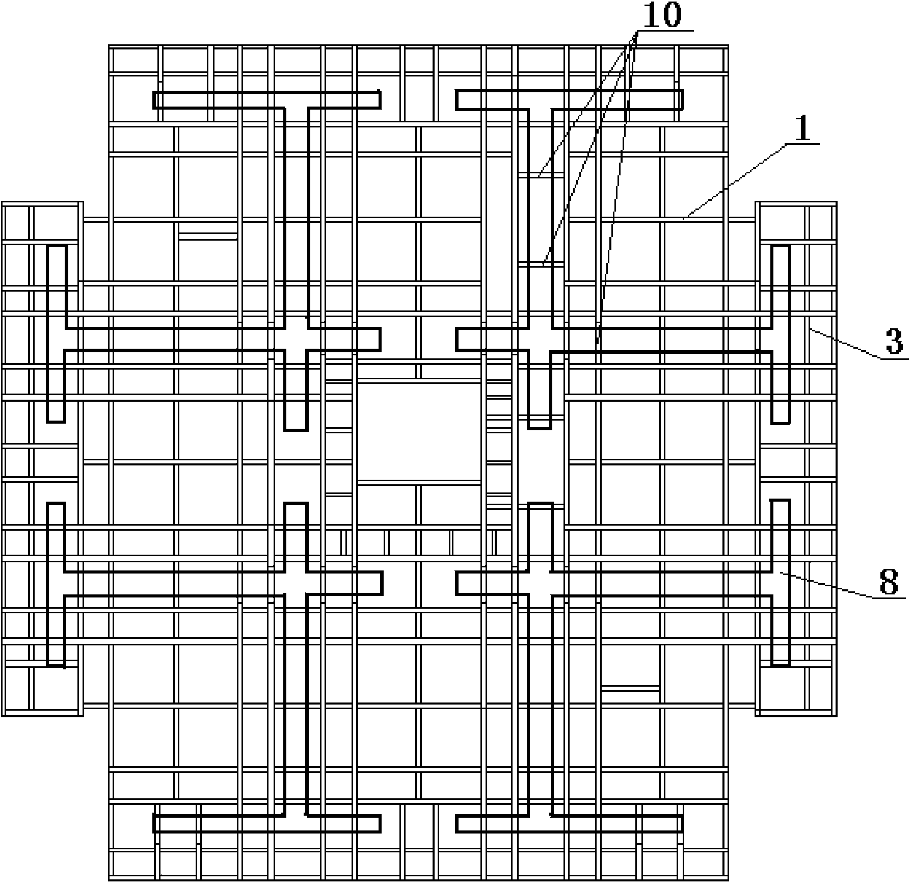 Drum frame supporting power built-in integrated jacking steel platform formwork system and construction method