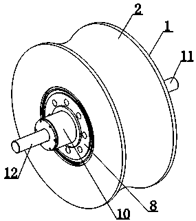 Winding and unwinding wheel device for unshielded twisted pairs