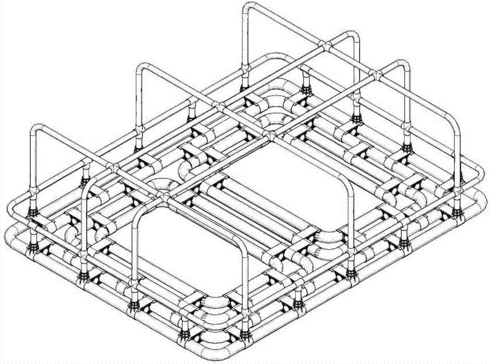 Fishing platform with floating type artificial fish reef