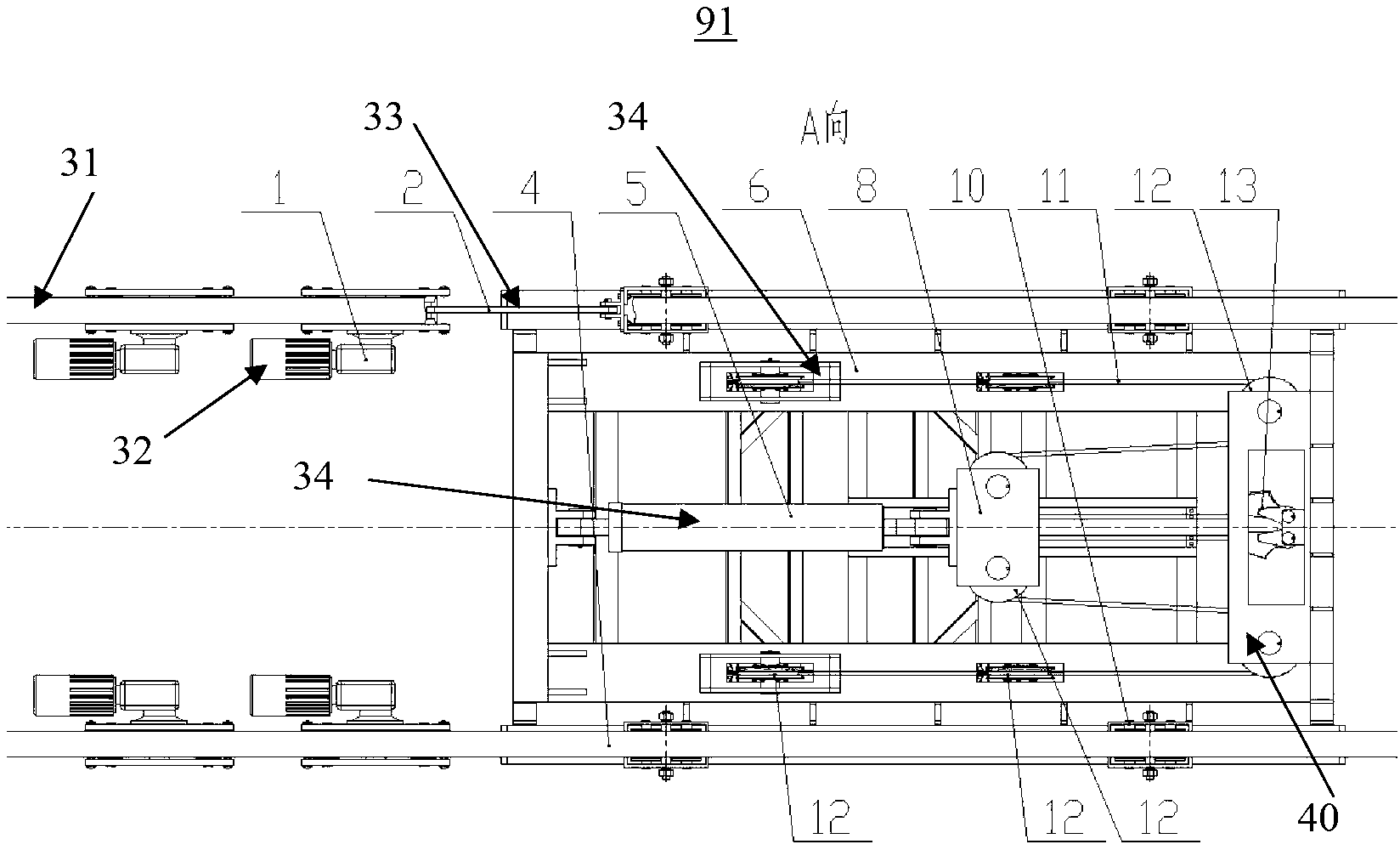 Material hoisting device for tunnel boring machine