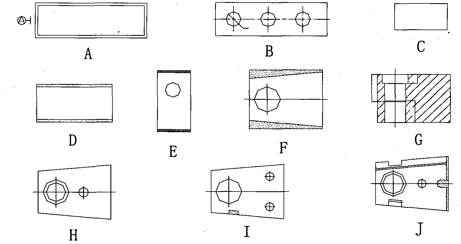 Processing method for carbon in high temperature gas cooling nuclear reactor and internal components in stack graphite, and special equipment for production line