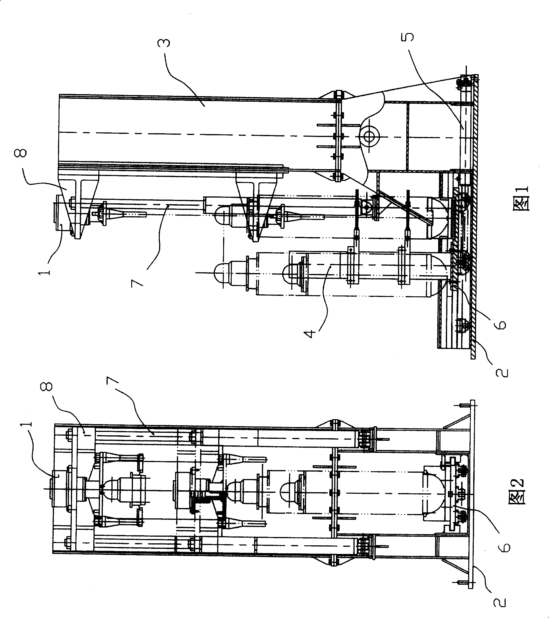 Vertical cylinder-installing and cap-mounting machine