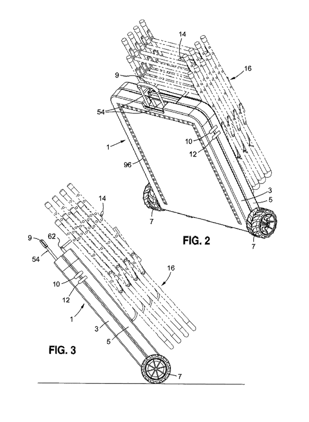 Folding table having pull-out wheels