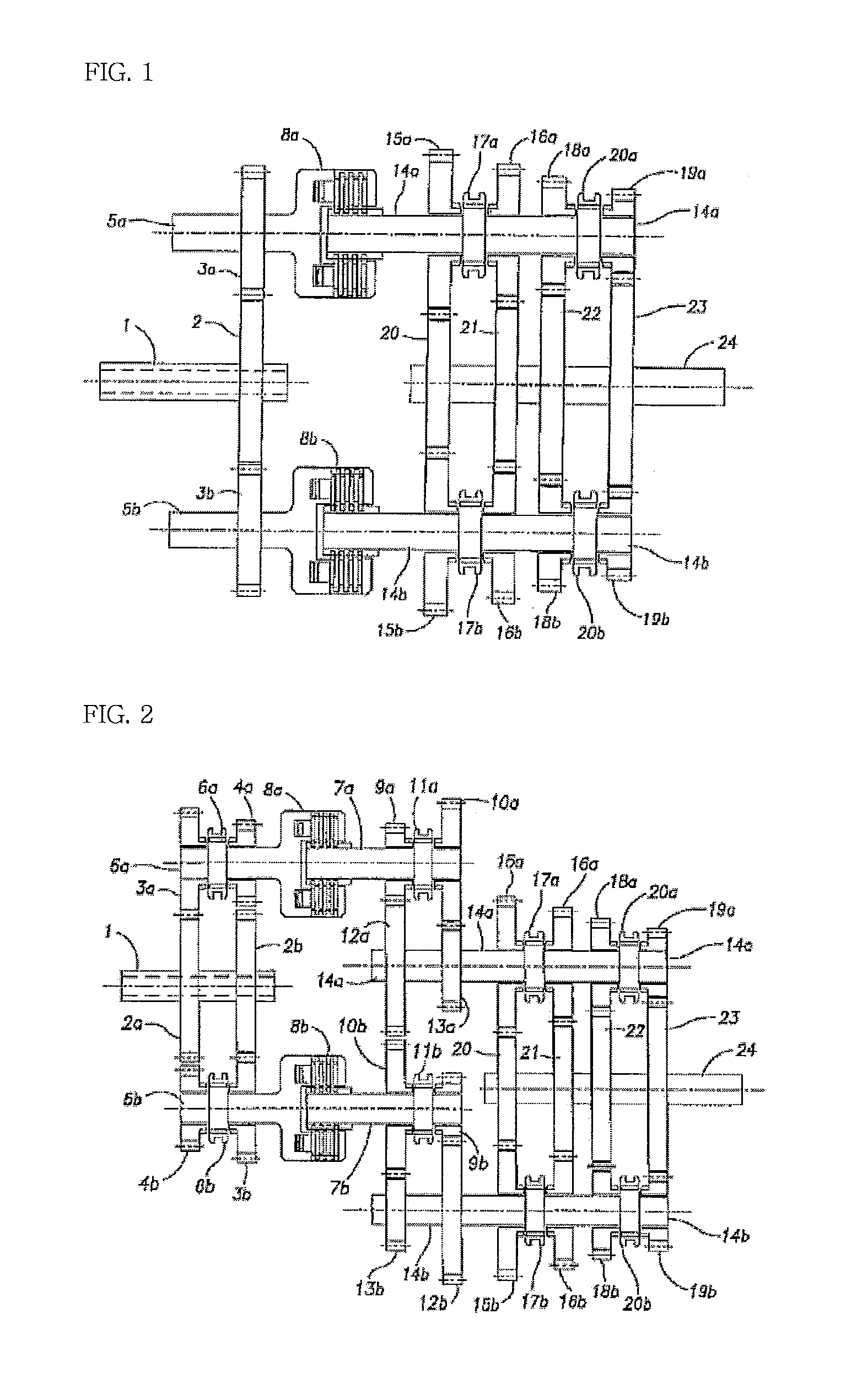 Multi-clutch transmission having dual front-positioned gears and method of operating the same