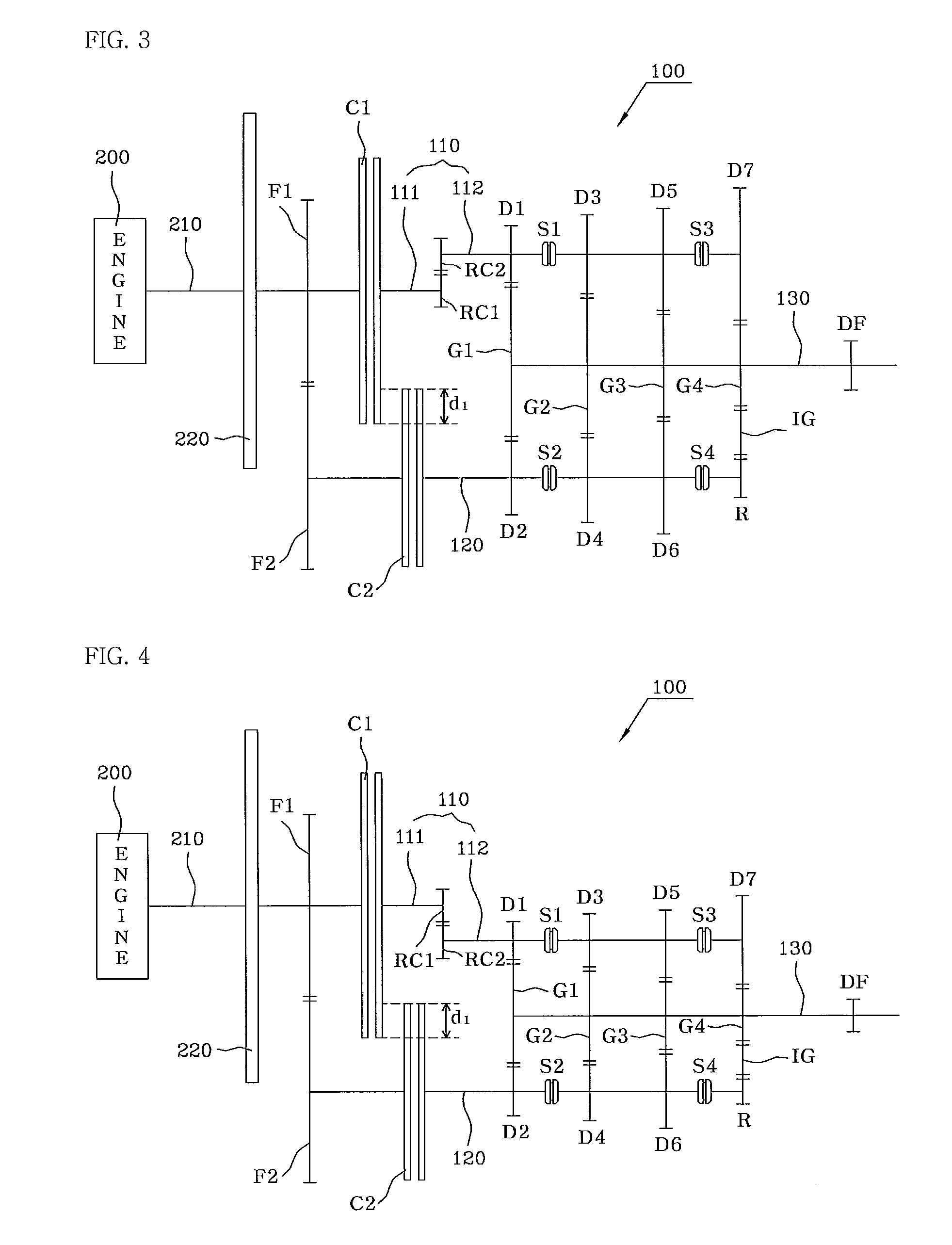 Multi-clutch transmission having dual front-positioned gears and method of operating the same