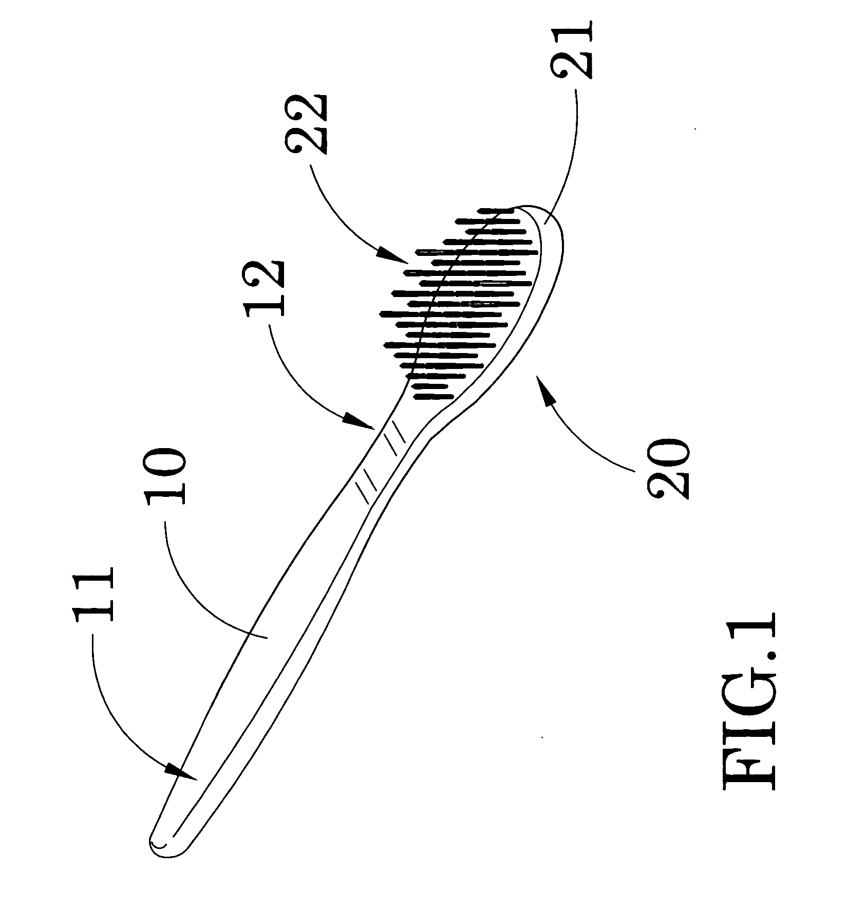 Toothbrush with inclined bristles