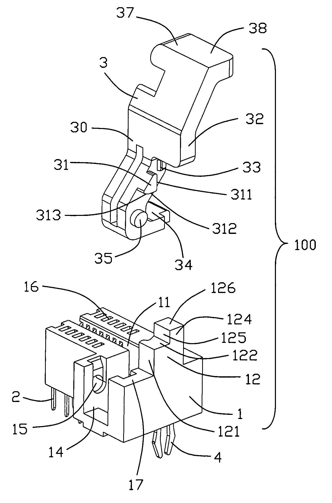 Card edge connector with an improved latch