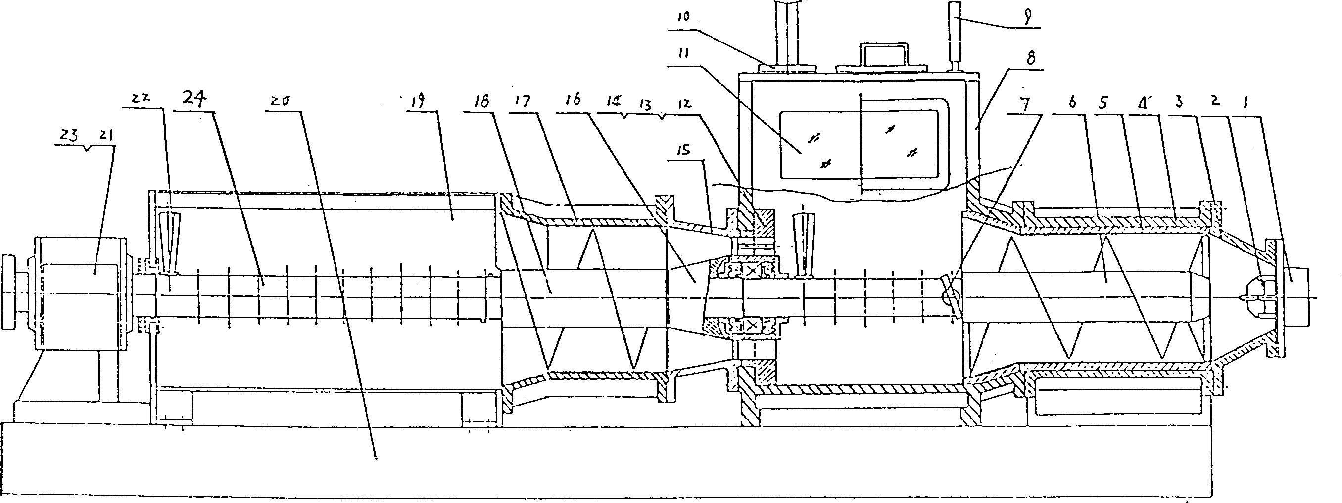 Vacuum extruder of brick or tile