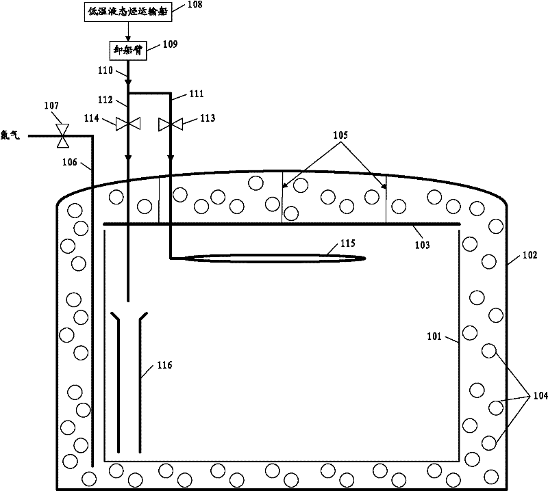 Cooling system and method for low-temperature liquid hydrocarbon storage tank