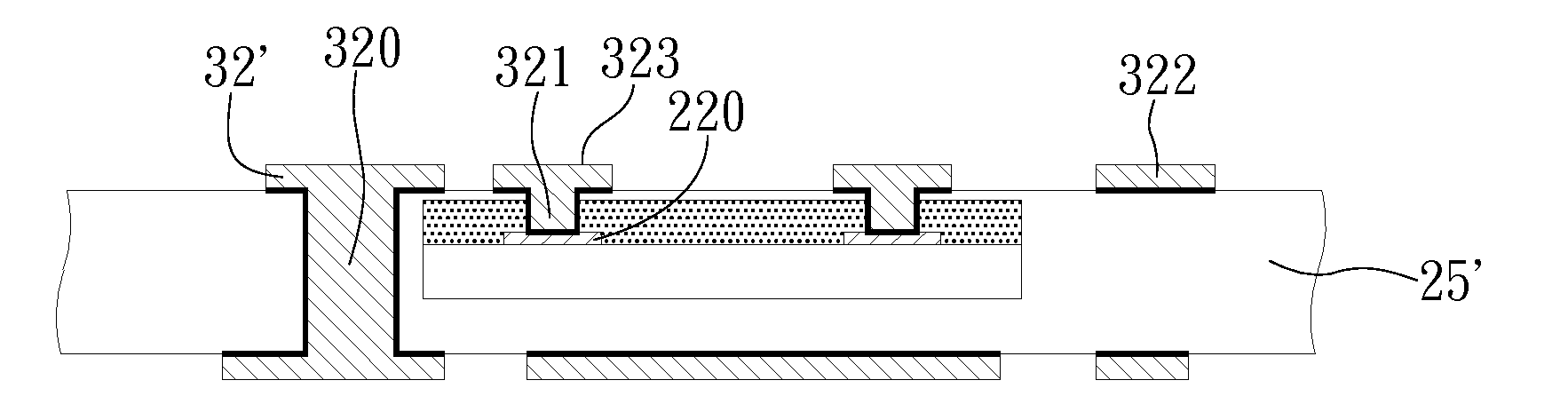 Packaging substrate with embedded semiconductor component and method for fabricating the same