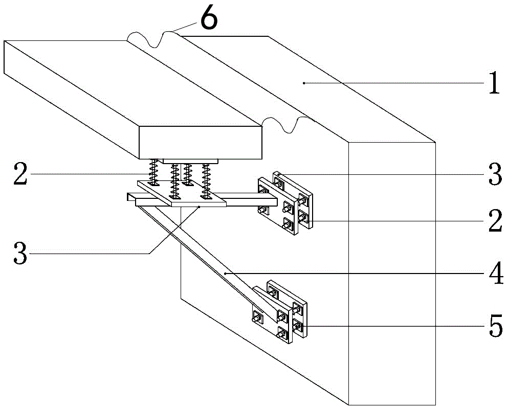 Flexible connection installation structure of double helix circular structure spiral staircase structure