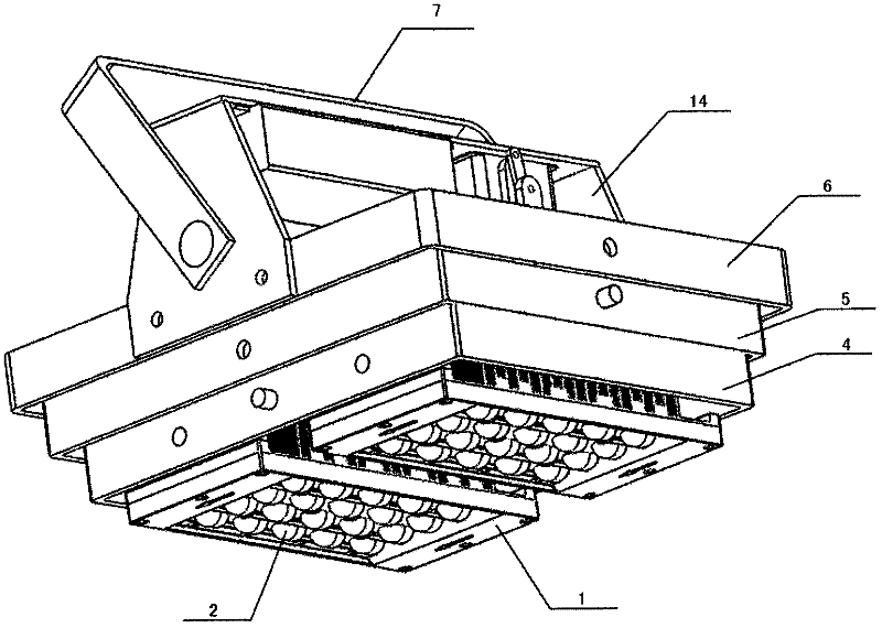 LED (Light-Emitting Diode) projection lamp with adjustable irradiating angle