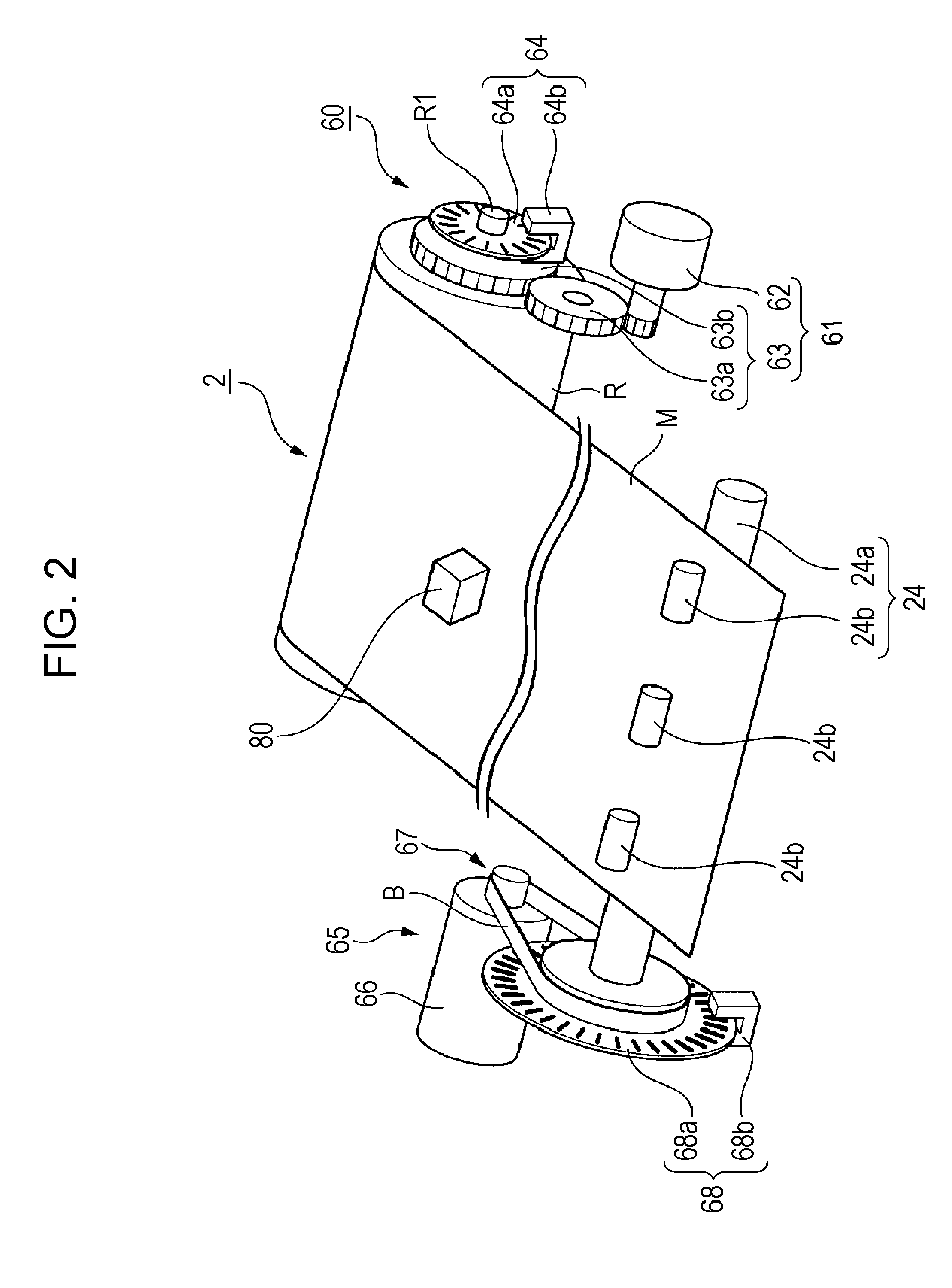 Roll-shaped medium transport device, roll-shaped medium transport method, and printing apparatus